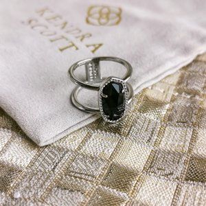 Elyse Ring | Silver | Black Opaque Glass